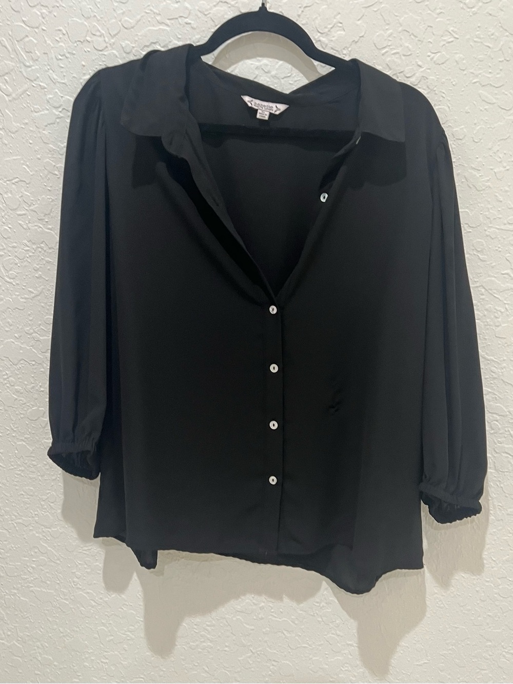 Classic Black Button-Front Women's Blouse